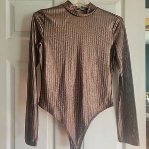 Metallic bronze bodysuit